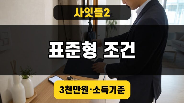 사잇돌2 표준형 조건과 3천만원·소득기준을 보여주는 대표 이미지
