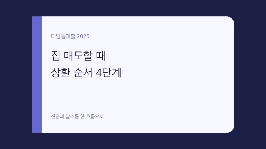 디딤돌대출 집 매도 중도상환 대표 이미지