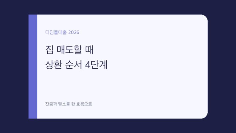 디딤돌대출 집 매도 중도상환 대표 이미지