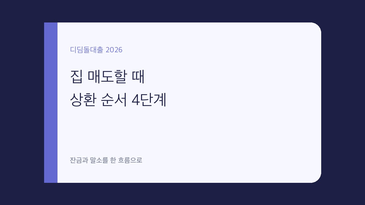 디딤돌대출 주택 매도와 중도상환 순서를 확인하는 대표 이미지