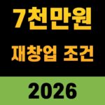 재도전특별자금 7천만원 재창업 조건을 강조한 finance 대표 썸네일
