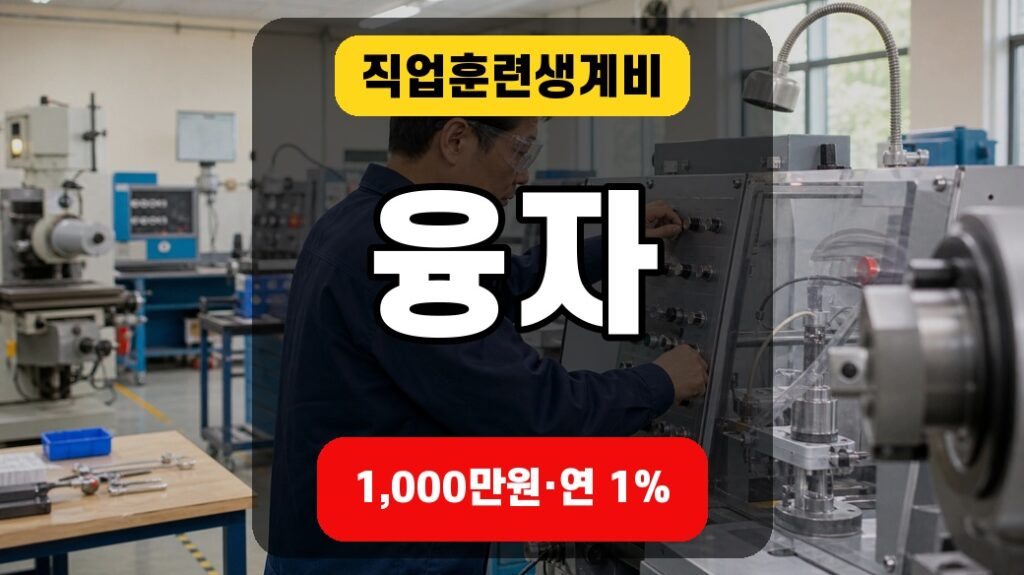 직업훈련생계비 융자 1,000만원과 연 1% 조건을 강조한 finance 대표 썸네일