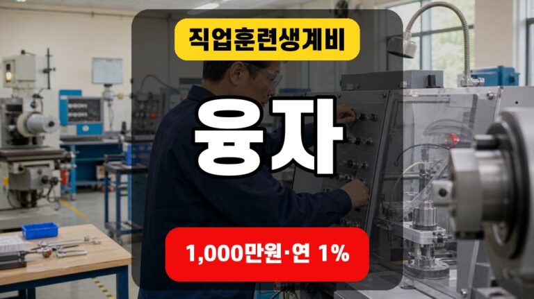 직업훈련생계비 융자 1,000만원과 연 1% 조건을 강조한 finance 대표 썸네일