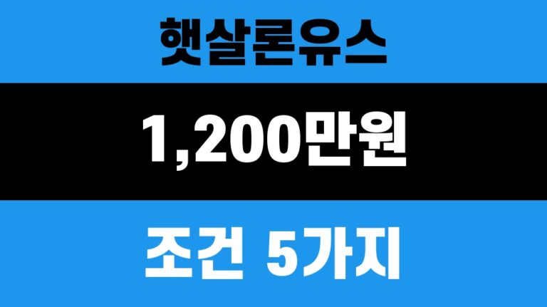 햇살론유스 1,200만원 조건을 확인하는 finance 대표 썸네일