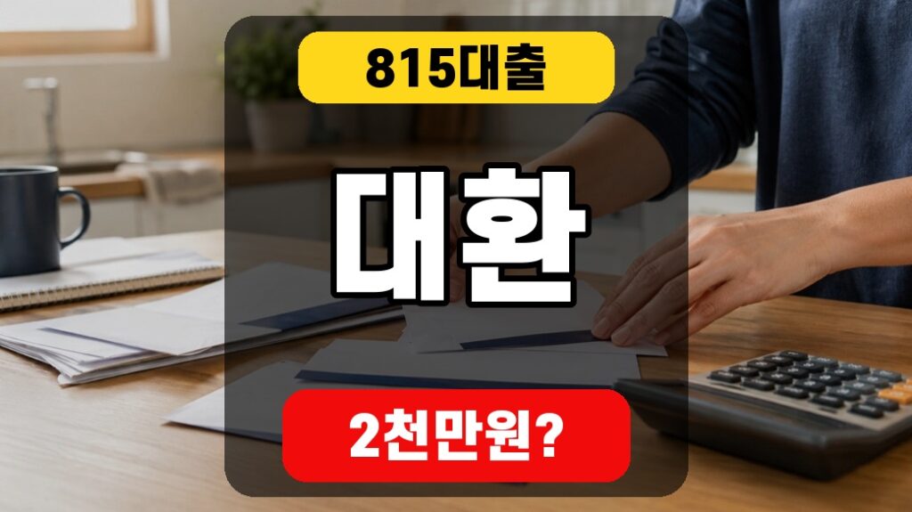 815대출 대환과 2천만원 한도를 강조한 finance 대표 썸네일