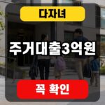 다자녀 주거대출 3억원 조건을 확인하는 대표 썸네일