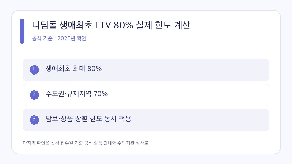 생애최초 LTV 공식 조건과 판단 순서를 정리한 인포그래픽
